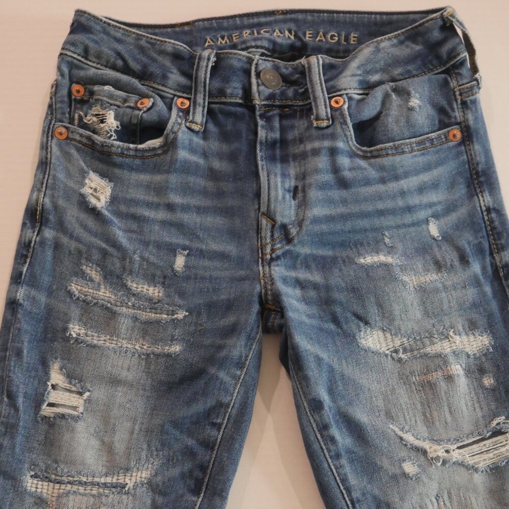 American Eagle Outfitters Women's Distressed Blue Denim Jeans